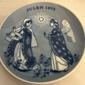 Porsgrund Vintage Norwegian 1973 Christmas plate